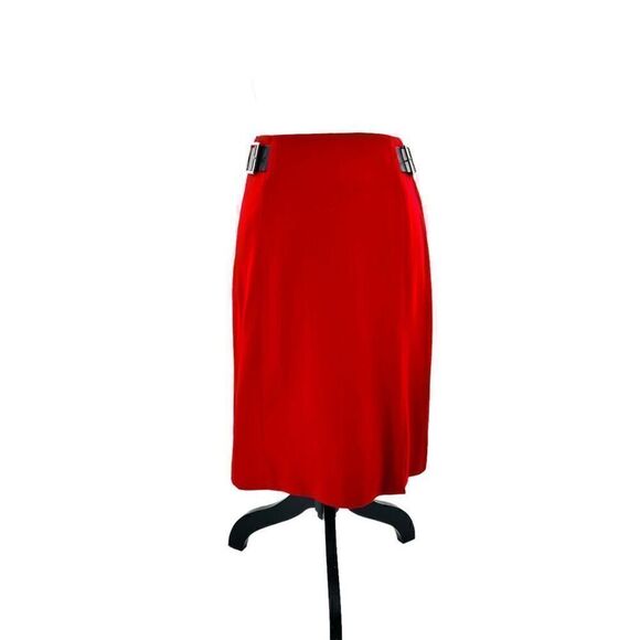 Harold’s skirt  wool cashmere blend  red pencil skirt made In  USA size 2 - Picture 1 of 11